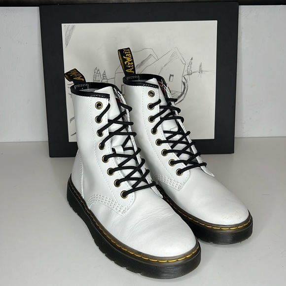 Dr. Martens Zavala Combat Boot in White Women’s Size 6